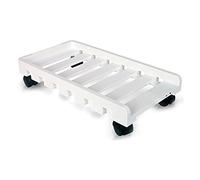Tower Stand PC Mainframe Shelf, Chassis Support Base Storage Rack,Ventilation and Heat Dissipation，Three Colors to Choose from with Wheels CPU Stand (Color : Blanc)