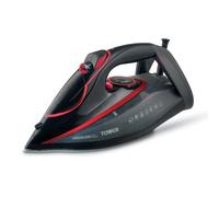 Tower Steam Iron 3100W, XL Soleplate 20% Larger for Faster Coverage, 200g Steam Boost for Fast Crease Removal, Ceramic Soleplate for Smooth Glide, 360ml Tank, Anti-Drip System, Red & Black (T22032RED)