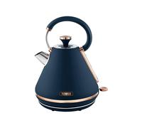 Tower T10044MNB Cavaletto Pyramid Kettle - 1.7L, 3000W, Fast Boil, Detachable Filter, Midnight Blue with Rose Gold Accents
