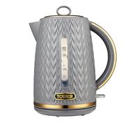 Tower T10052GRY Empire 1.7 Litre Kettle with Rapid Boil, Removable Filter, 3000W, Grey with Brass Accents