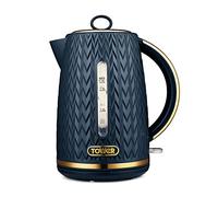 Tower T10052MNB Empire 1.7 Litre Kettle with Rapid Boil, Removable Filter, 3000W, Midnight Blue with Brass Accents