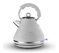 Tower T10074GRY Ash Rapid Boil Pyramid Kettle with Easy Open Lid, Removable Filter, 1.7L, 3KW, Grey and Chrome