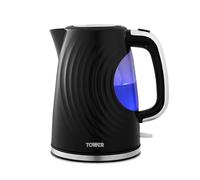 Tower T10083BLK Sonar Textured Kettle with Large Viewing Window & Blue Light, 360 Degree Base, 3000W, 1.7L, Black