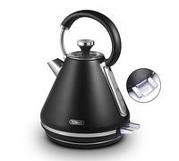 Tower T10087BLK Mirage Kettle with Digital Control Panel, Variable Temperature Function, Rapid Boil Technology, Viewing Window, Removable Filter, 3kW, 1.7L, Black & Chrome