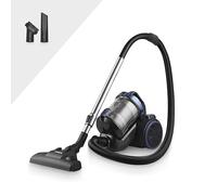 Tower T102004 TXP10 Multi-Cyclonic Bagless Cylinder Vacuum Cleaner with Crevice Tool, Floor Brush, Small Brush, Automatic Cord Rewinder, 1.5L, 800W, Blue