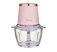 Tower Cavaletto T12058PNK Glass Bowl Chopper, 1L, 350W, Marshmallow Pink and Rose Gold