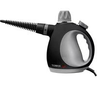 Tower T134000PL THS10 Corded Handheld Steam Cleaner with 9 Accessories, 1050W, Platinum