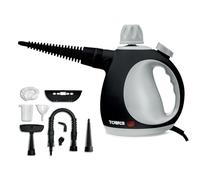 TOWER Corded Handheld Steam Cleaner with 9 Accessories， 1050W - Platinum， T134000PL