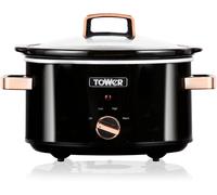 Tower T16018RGG 3.5 Litre Slow Cooker with Tempered Glass Lid and Keep Warm Func
