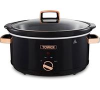 Tower- T16019RG 270W, 6.5L Slow Cooker with 3 Heat Settings in Black & Rose Gold