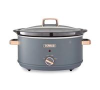 Tower T16043GRY Cavaletto 6.5 Litre Slow Cooker with 3 Heat Settings, Cool Touch Handles, Grey and Rose Gold
