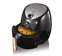 Tower T17021RG Family Size Air Fryer with Rapid Air Circulation, 60-Minute Timer, 4.3L, 1500W, Black & Rose Gold