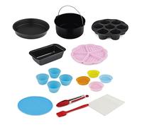 Tower T17038011 Vortx 17-Piece Air Fryer Oven Baking Bundle with Waffle Mould, Tartlet Moulds and Loaf Tin, Black