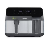 Tower T17099 Digital Air Fryer Vortx Eco Duo Basket 8.5L 1700w Black & Silver
