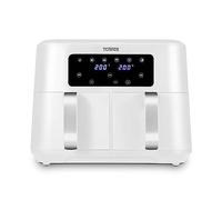 Tower T17137WHT Vortx 8.5L Dual Basket Air Fryer with Dual Cook Function, 2400W, White & Chrome