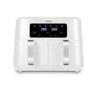 Tower Vortx Dual Basket Air Fryer in White, Size 8.5 Litre, Stainless Steel | Charlies