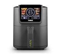 Tower T17158 AIRX Digital Single Basket Air Fryer with A.I. & Vortx Technology, 6 Cooking Pre-sets, Space Saving Design, 60 Minute Timer, 1500W, Grey