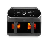 Tower T17195 Elite Dual Basket Air Fryer With Digital Control Panel And Viewing Windows, Match Cook & Sync Finish Functions, 8 Cooking Presets, Vortx Technology, 8L, 1700W, Graphite In Grey Grey