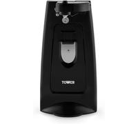Tower T19007 3-In-1 Electric Can Opener with Knife Sharpener & Bottle Opener, Bl