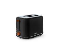 Tower Scandi 2 Slice Toaster, Adjustable Browning Control, Wide Slots, 800W, Black & Wood-Effect Accents - T20027BLK