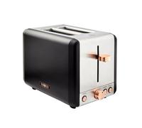 Black & Rose Gold Cavaletto 2 Slice Toaster, 6 Browning Settings