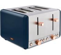 Tower T20051MNB Cavaletto 4-Slice Toaster with Defrost/Reheat, Stainless Steel,