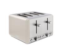 Tower T20051MSH Cavaletto 4-Slice Toaster with Defrost/Reheat, Stainless Steel, 1800W, Latte with Chrome Accents