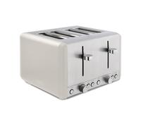Tower T20051MSH Cavaletto 4-Slice Toaster with Defrost/Reheat, Stainless Steel, 1800W, Latte with Chrome Accents