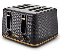Tower T20061BLK Empire 4 Slice Toaster - Black, black