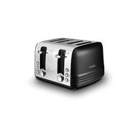 Tower T20081BLK Ash 4-Slice Toaster - Black & Chrome Clear