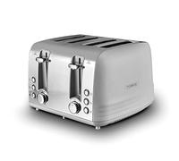 Ash 4 Slice Stainless Steel Toaster Tower Grey One Size