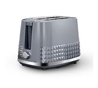 Tower T20082GRY Solitaire 2 Slice Toaster, Browning Control, 850W, Grey with Chrome Accents