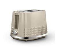 Tower T20082MSH Solitaire 2 Slice Toaster, Browning Control, 850W, Latte with Chrome Accents