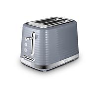 Tower T20083GRY Saturn 2-Slice Toaster with 7 Browning Levels, Defrost/Reheat/Cancel, Grey and Chrome Accents
