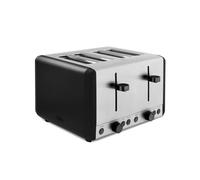 Tower T20086BLK Sera 4 Slice Toaster with 6 Browning Levels, Removable Crumb Tray, Defrost/Reheat/Cancel Functions, 1800W, Black