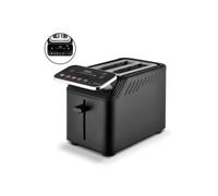 Tower T20096BLK Cavaletto Mirage 2 Slice Toaster with Digital Control Panel, 5 Pre-Set Toasting Options, Countdown Timer, Memory Function, 925W, Black with Chrome Trim