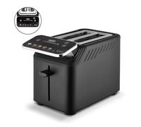Tower T20096BLK Cavaletto Mirage 2 Slice Toaster with Digital Control Panel, 5 Pre-Set Toasting Options, Countdown Timer, Memory Function, 925W, Black with Chrome Trim