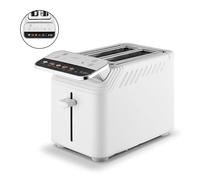 Tower T20096WHT Cavaletto Mirage 2 Slice Toaster with Digital Control Panel, 5 Pre-Set Toasting Options, Countdown Timer, Memory Function, 925W, White with Chrome Trim