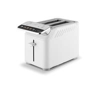 Tower Cavaletto Mirage 2 Slice Digital Toaster, Bagels, Gluten-Free, Memory Function, Extra-Wide Slots, 925W, White with Chrome Trim - T20096WHT