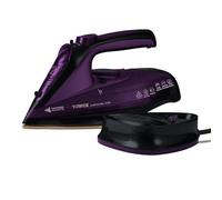 Tower T22008 CeraGlide Cordless Steam Iron with Ceramic Soleplate and Variable Steam Function, 2400 W, Purple