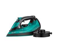 Tower T22022TL Ceraglide 360 Cord/Cordless Steam Iron with Rapid Heat-Up and Recharge, 2800W, Black and Teal