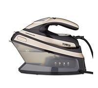 Tower T22024GLD Ceraglide Steam Generator with 135g/min Continuous Steam, 3 Steam Settings, Fast Heat Up, Self Clean Mode, 1.5L Tank Capacity, Champagne Gold & Black, 2400W