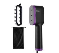 Tower T22038LIL Ceraglide Handheld Garment Steamer with Ceramic Soleplate, Brush Attachment, Vertical Steaming, 1400W, Black & Lilac