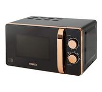 Tower T24020 Manual Microwave with 30-Minute Timer and 6 Power Levels, 20L, 800W Black and Rose Gold