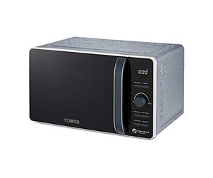 Tower T24031BLU Microwave, Ice Diamond Collection, Large 20 Litre Capacity with Digital Timer, 6 Power Levels and Pull Handle Door, 800 W, Steel, Blue