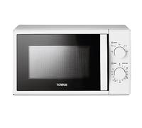 Tower T24034WHT 20 Liter 700W Manual Microwave Oven with 5 Power Levels and a 35 Minute Timer, White