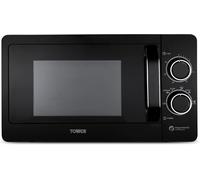 Tower T24042BLK Manual Microwave with Sleek Mirror Door, 800W, 20L, Black & Chro