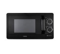 Tower T24042BLK Manual Microwave with Sleek Mirror Door, 800W, 20L, Black & Chrome