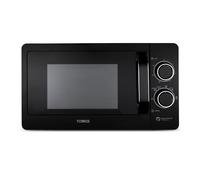 Tower T24042BLK Manual Microwave with Sleek Mirror Door, 800W, 20L, Black & Chrome