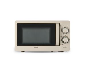 Tower T24042MSH Manual Microwave with Sleek Mirror Door, 800W, 20L, Latte & Chrome